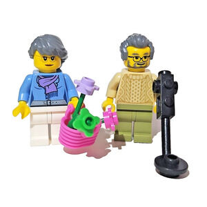 LEGO Grandma & Grandpa Minifigures Elderly Couple Family City Town MOC Gift